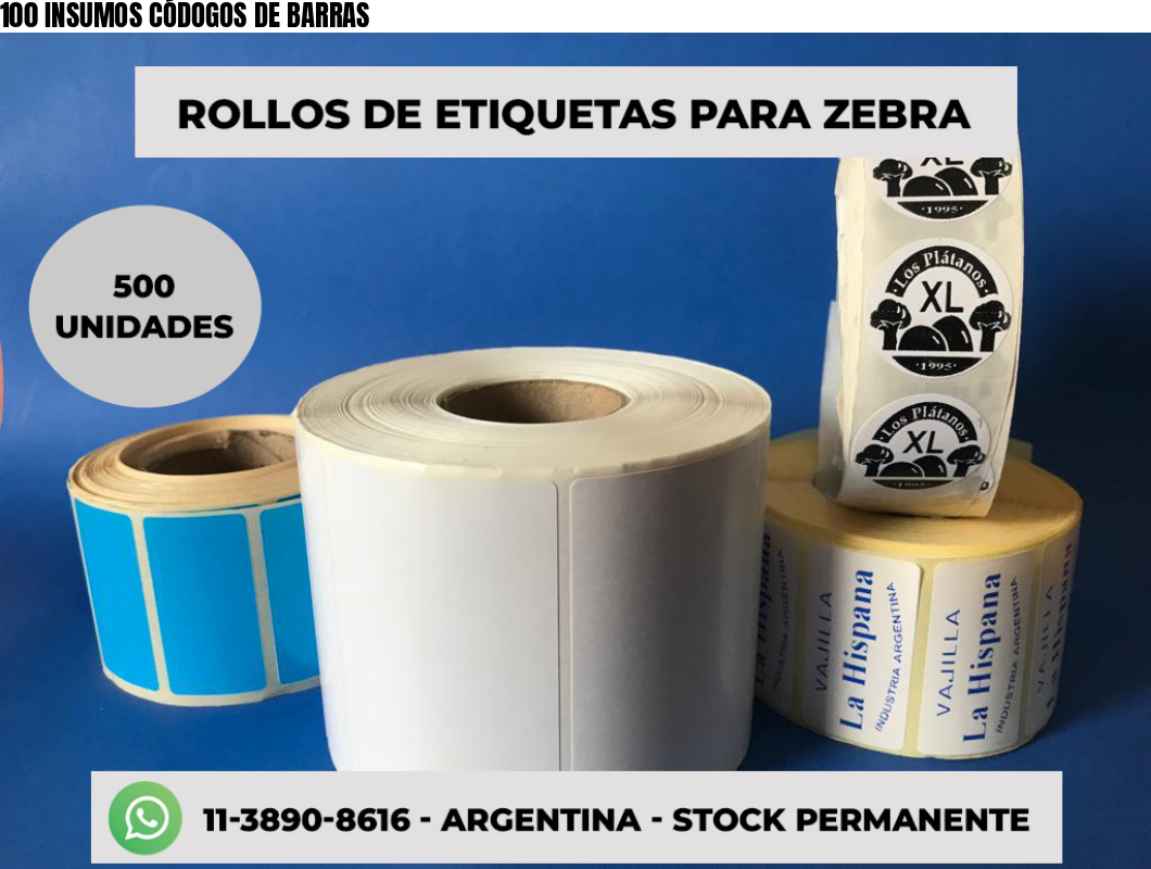 100 INSUMOS CÓDOGOS DE BARRAS