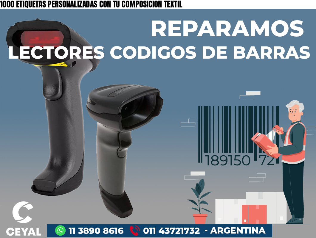 1000 ETIQUETAS PERSONALIZADAS CON TU COMPOSICION TEXTIL