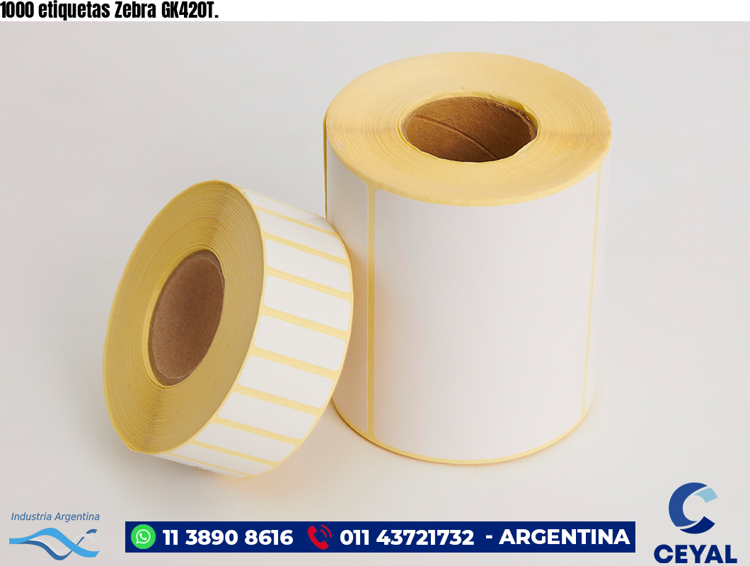 1000 etiquetas Zebra GK420T.