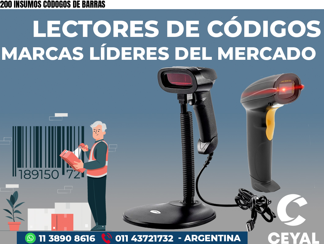 200 INSUMOS CÓDOGOS DE BARRAS