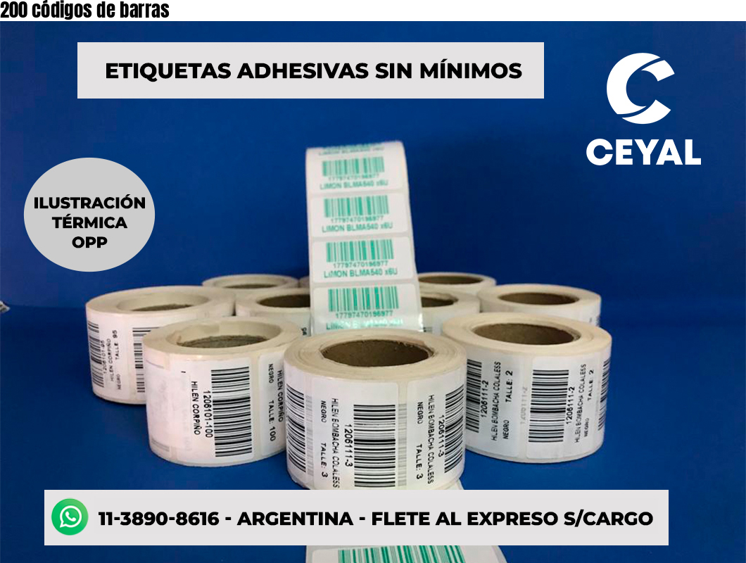 200 códigos de barras