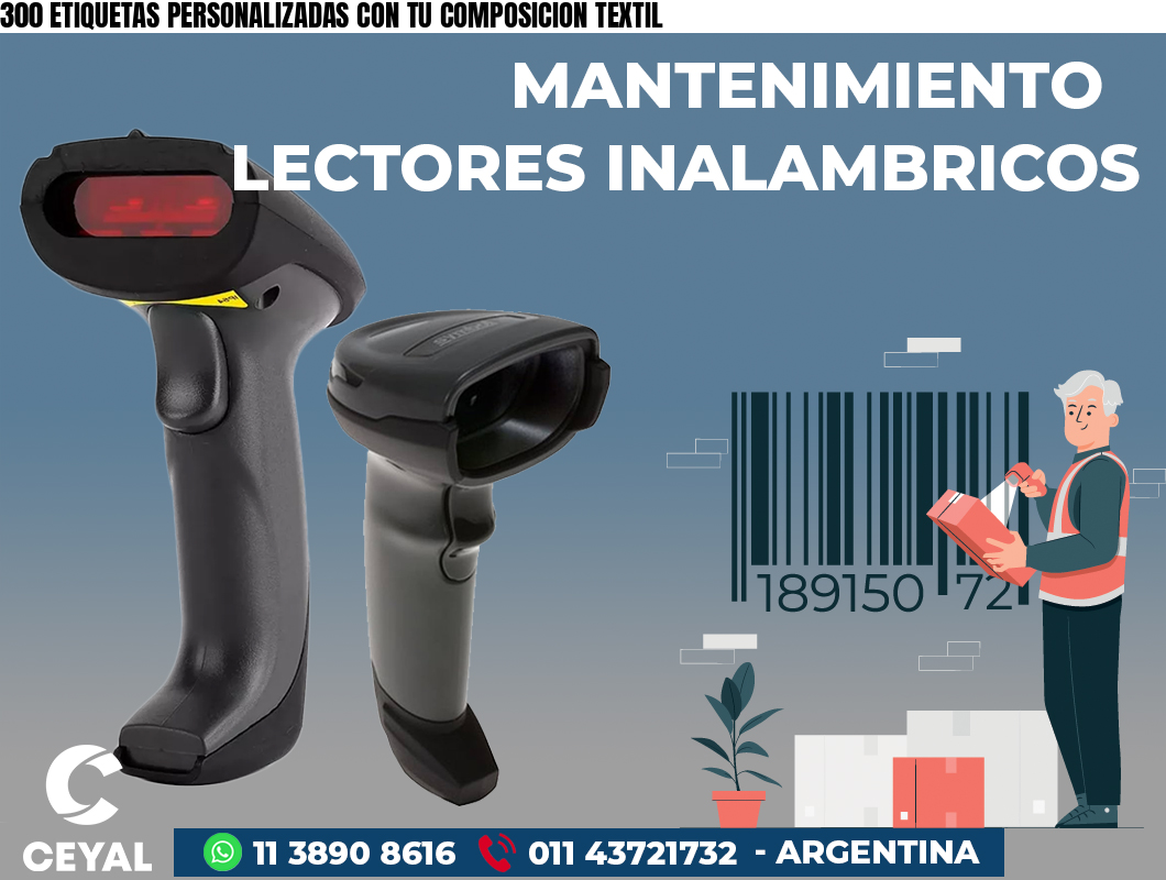 300 ETIQUETAS PERSONALIZADAS CON TU COMPOSICION TEXTIL