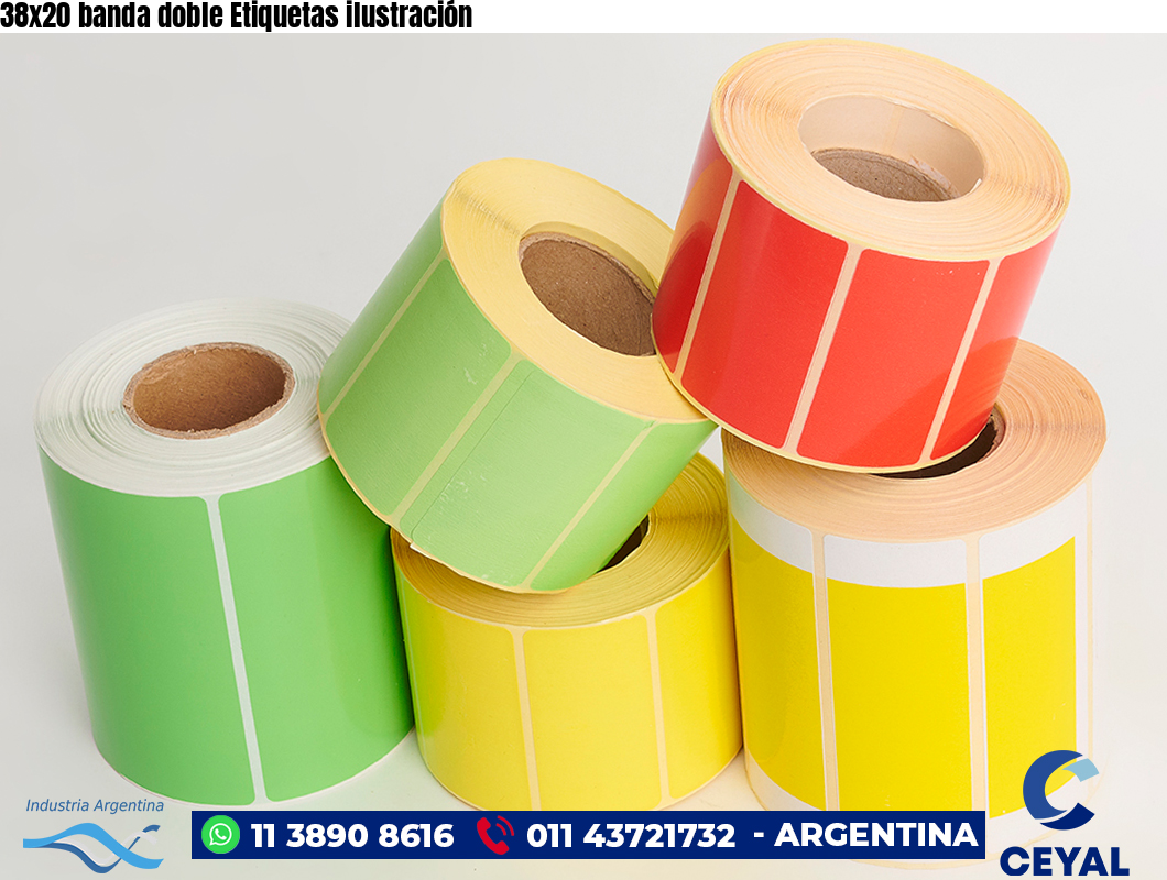 38×20 banda doble Etiquetas ilustración