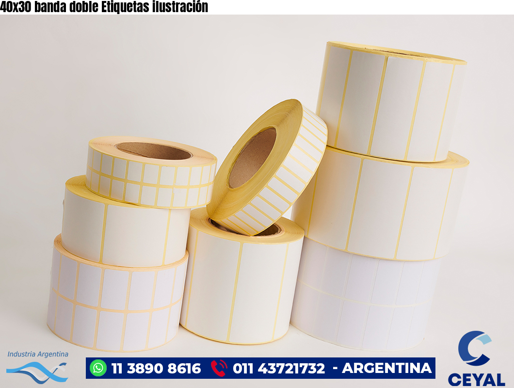 40x30 banda doble Etiquetas ilustración