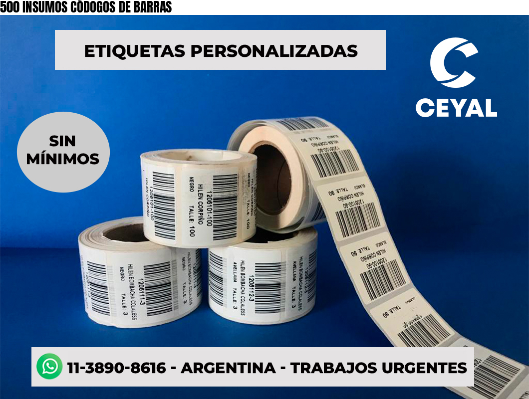 500 INSUMOS CÓDOGOS DE BARRAS