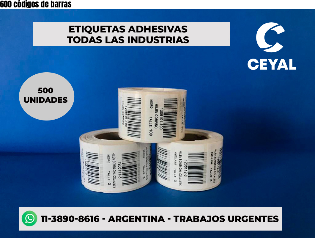 600 códigos de barras