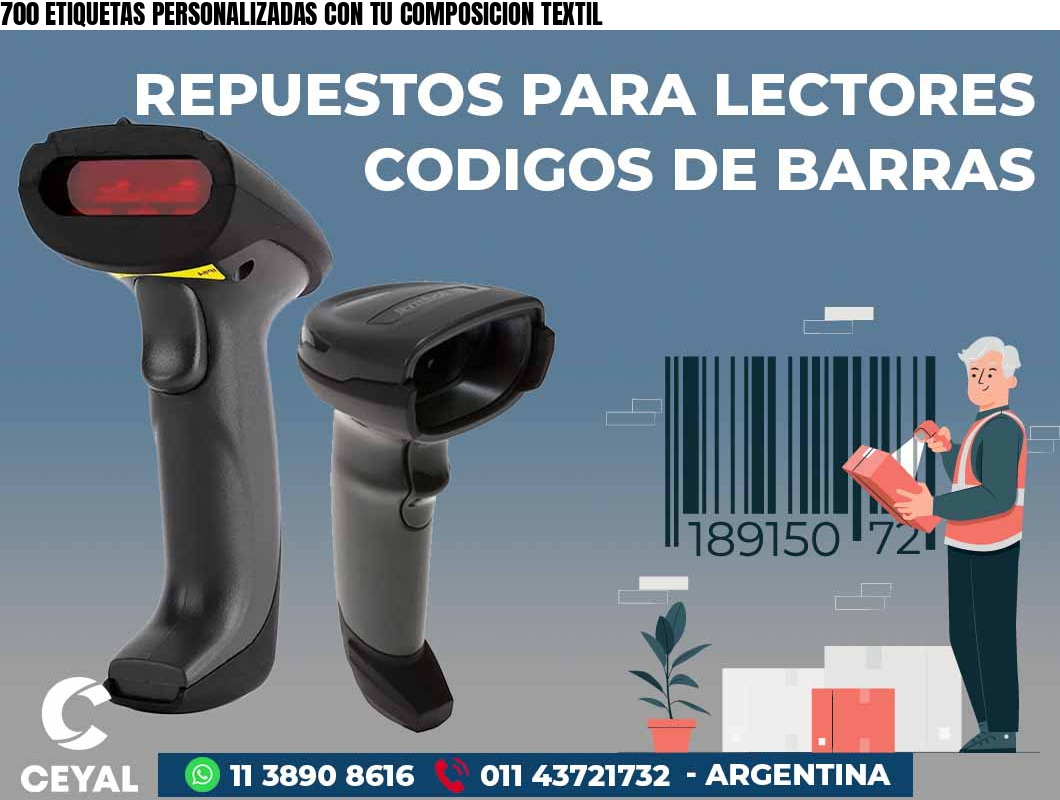 700 ETIQUETAS PERSONALIZADAS CON TU COMPOSICION TEXTIL