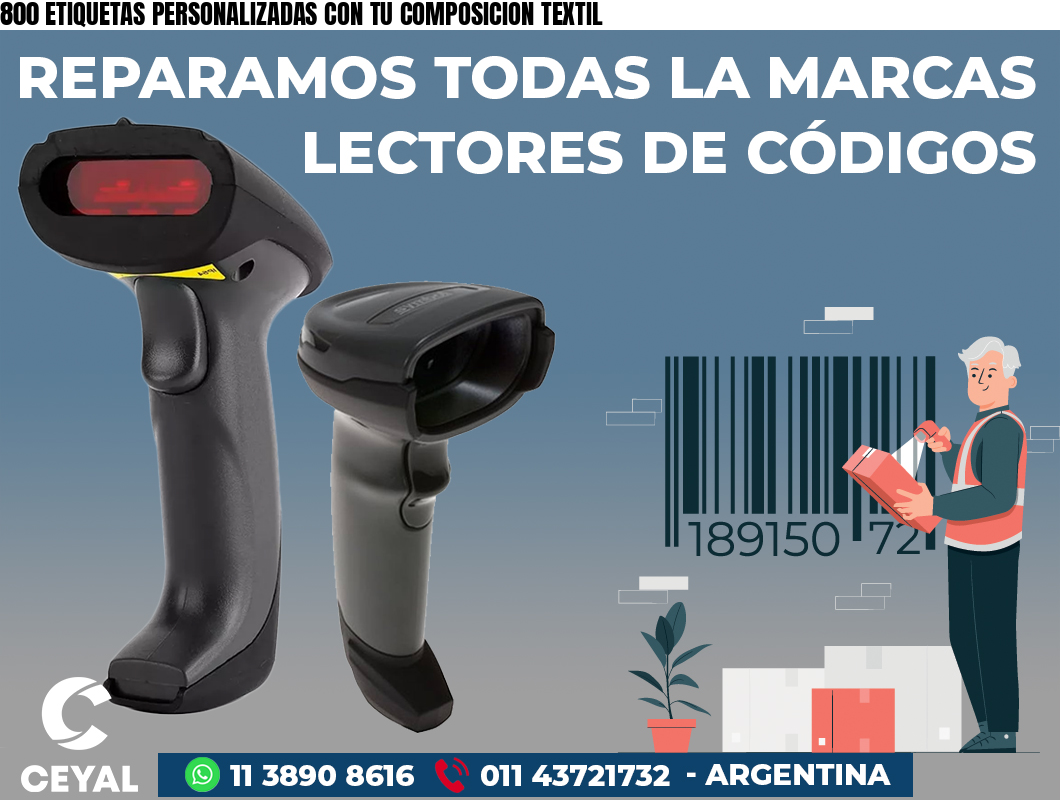 800 ETIQUETAS PERSONALIZADAS CON TU COMPOSICION TEXTIL