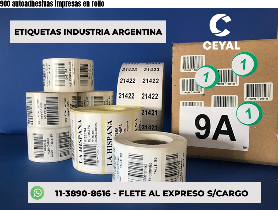 900 autoadhesivas impresas en rollo