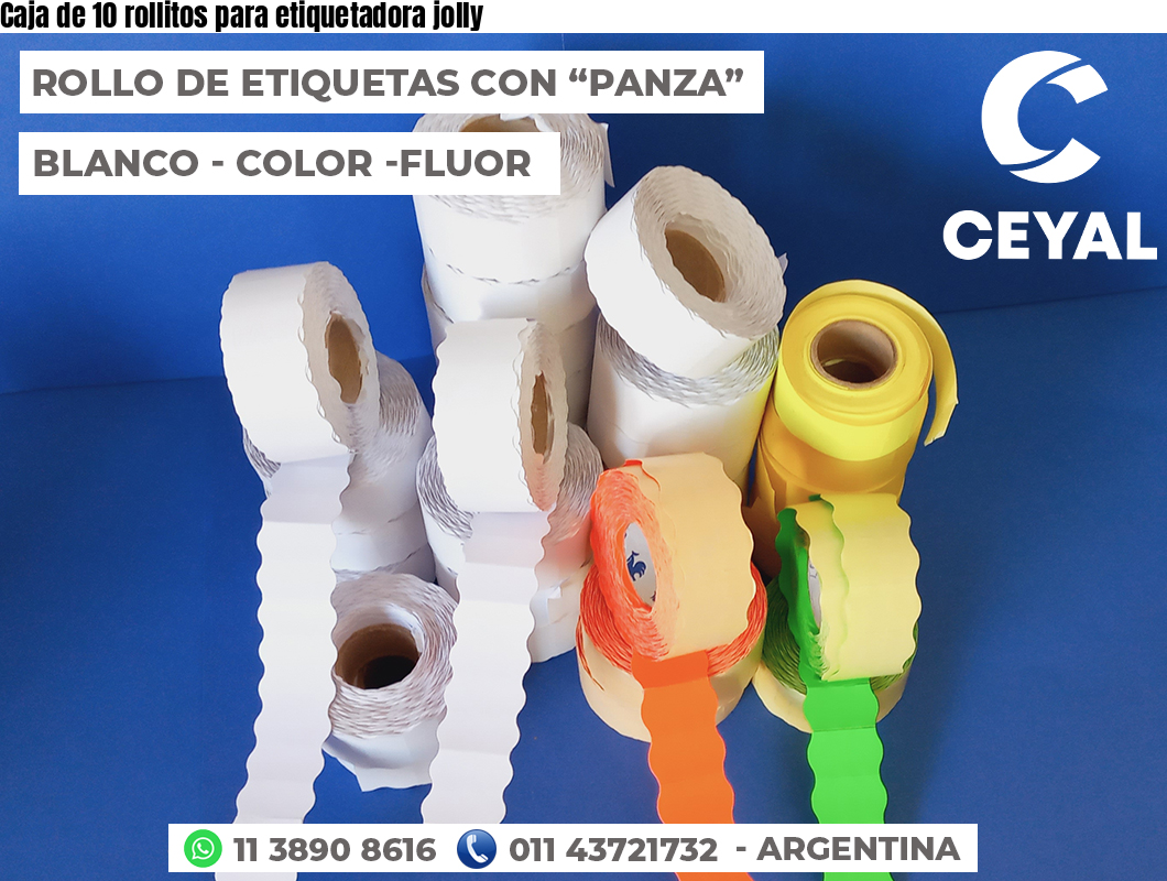 Caja de 10 rollitos para etiquetadora jolly