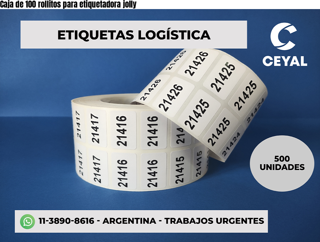 Caja de 100 rollitos para etiquetadora jolly