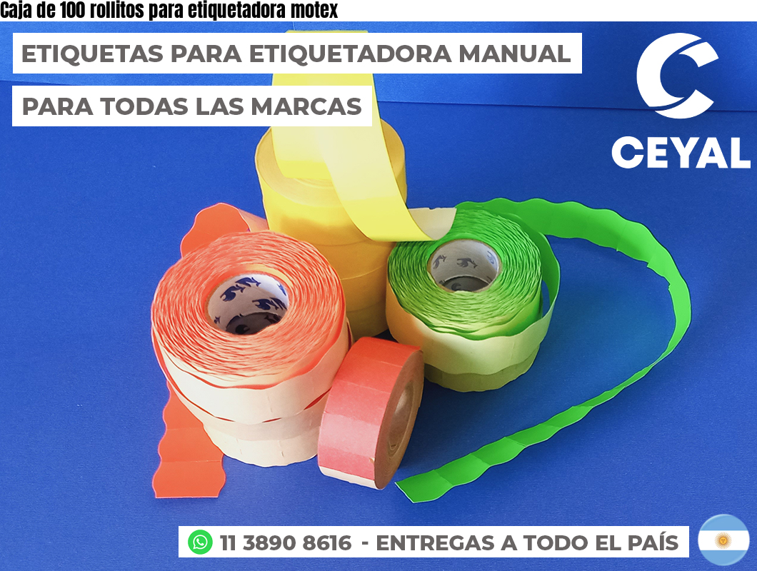 Caja de 100 rollitos para etiquetadora motex