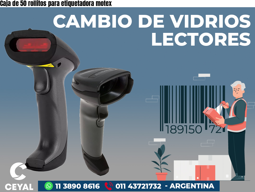Caja de 50 rollitos para etiquetadora motex