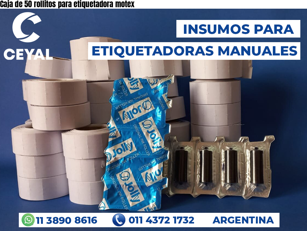 Caja de 50 rollitos para etiquetadora motex