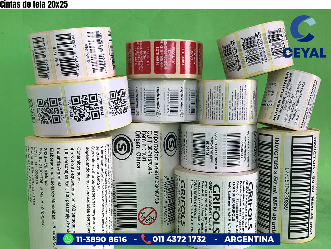 Cintas de tela 20x25