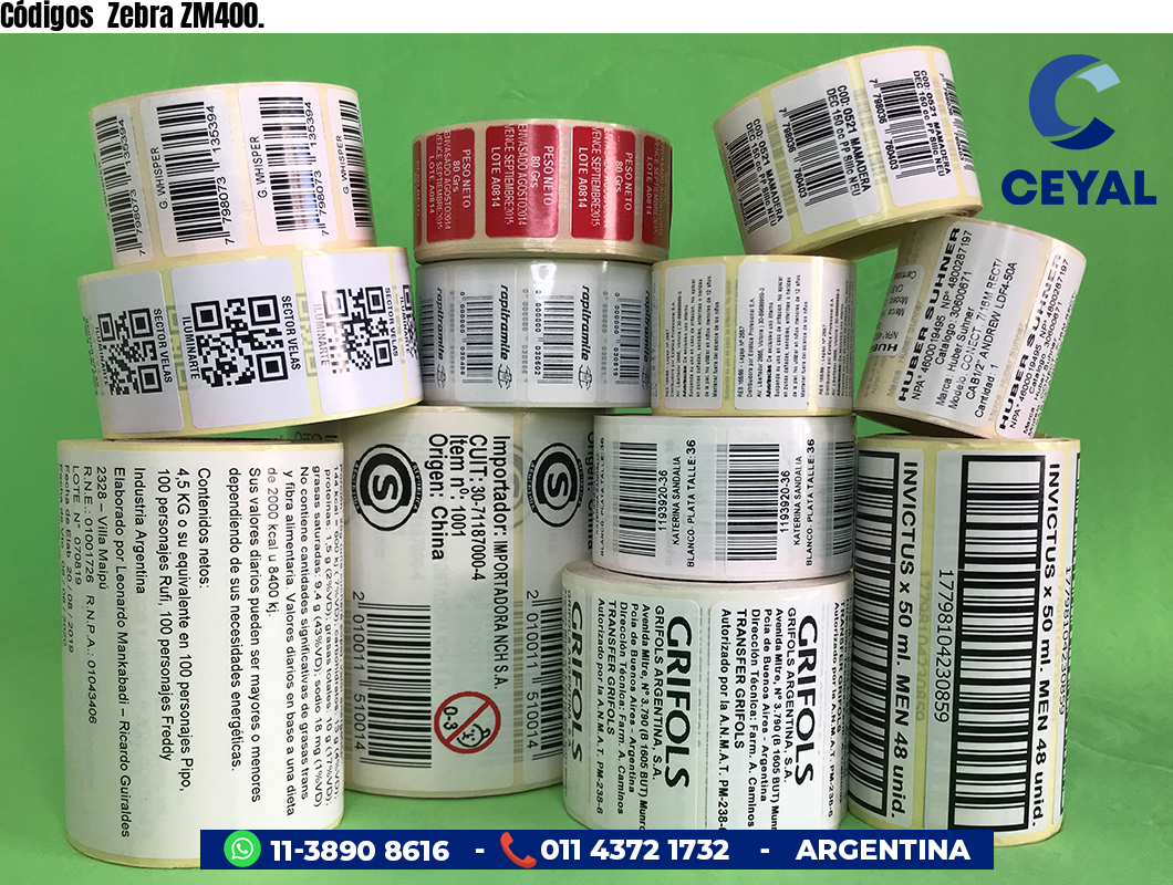 Códigos Zebra ZM400.