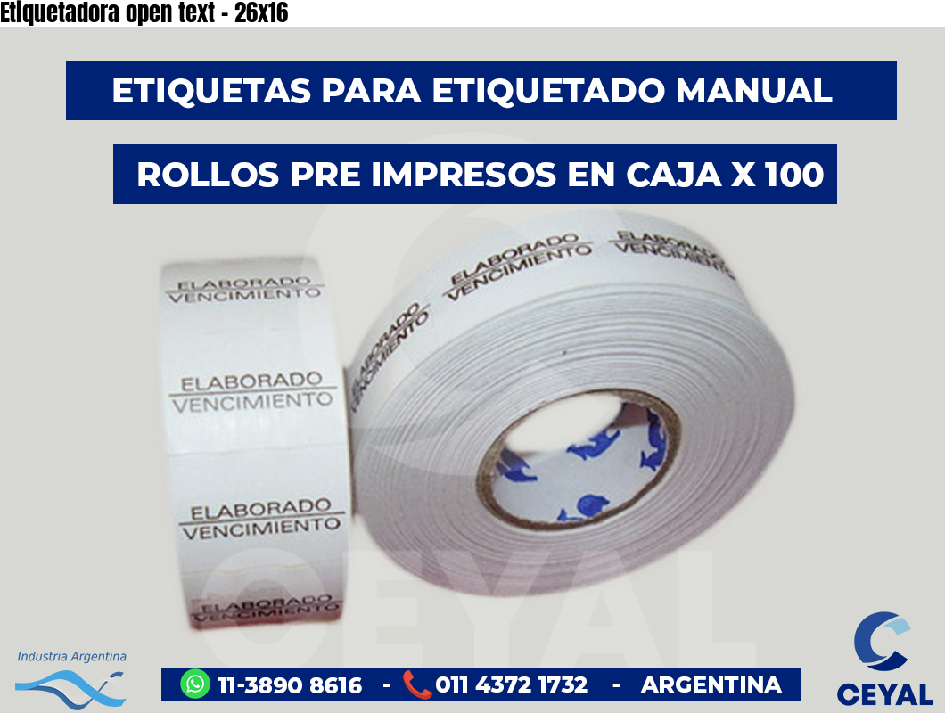 Etiquetadora open text - 26x16