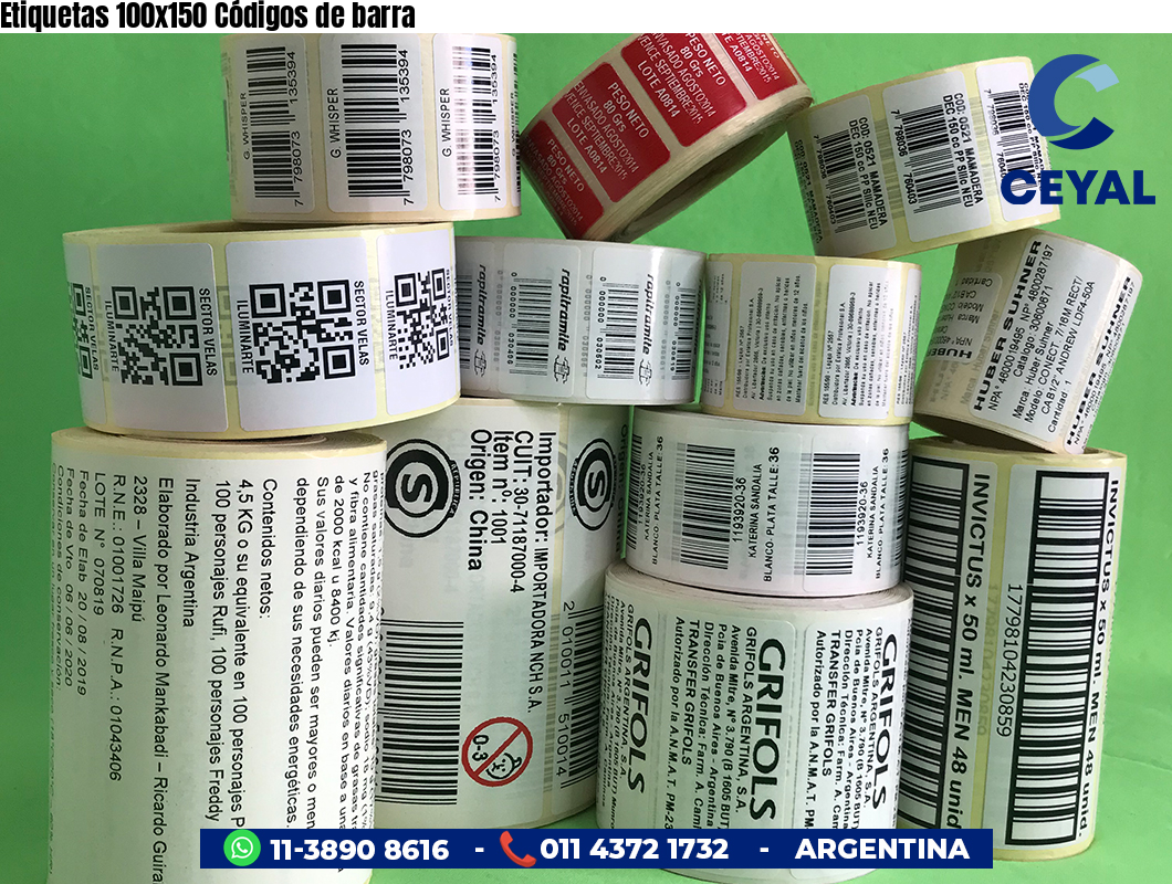 Etiquetas 100x150 Códigos de barra