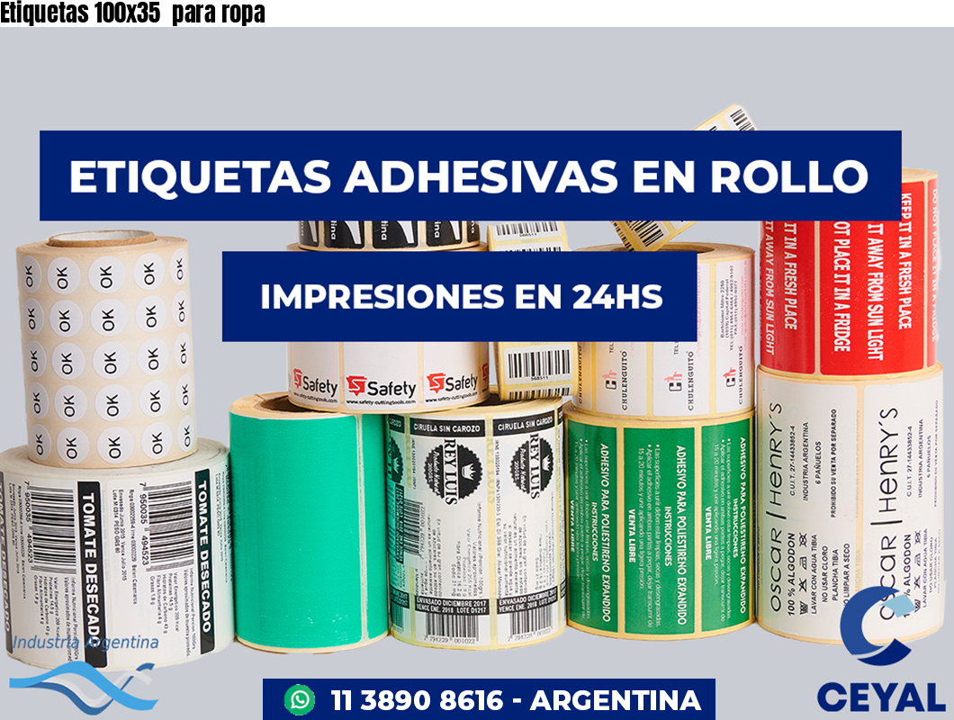 Etiquetas 100x35  para ropa