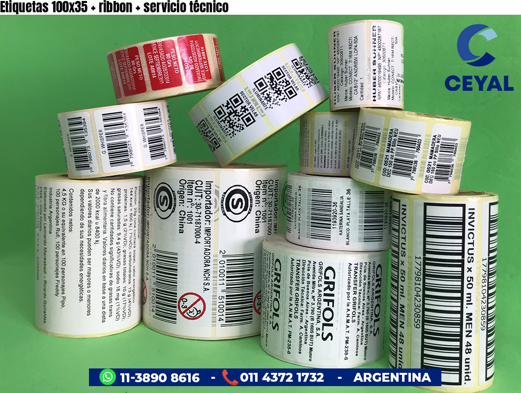 Etiquetas 100x35 ribbon servicio técnico