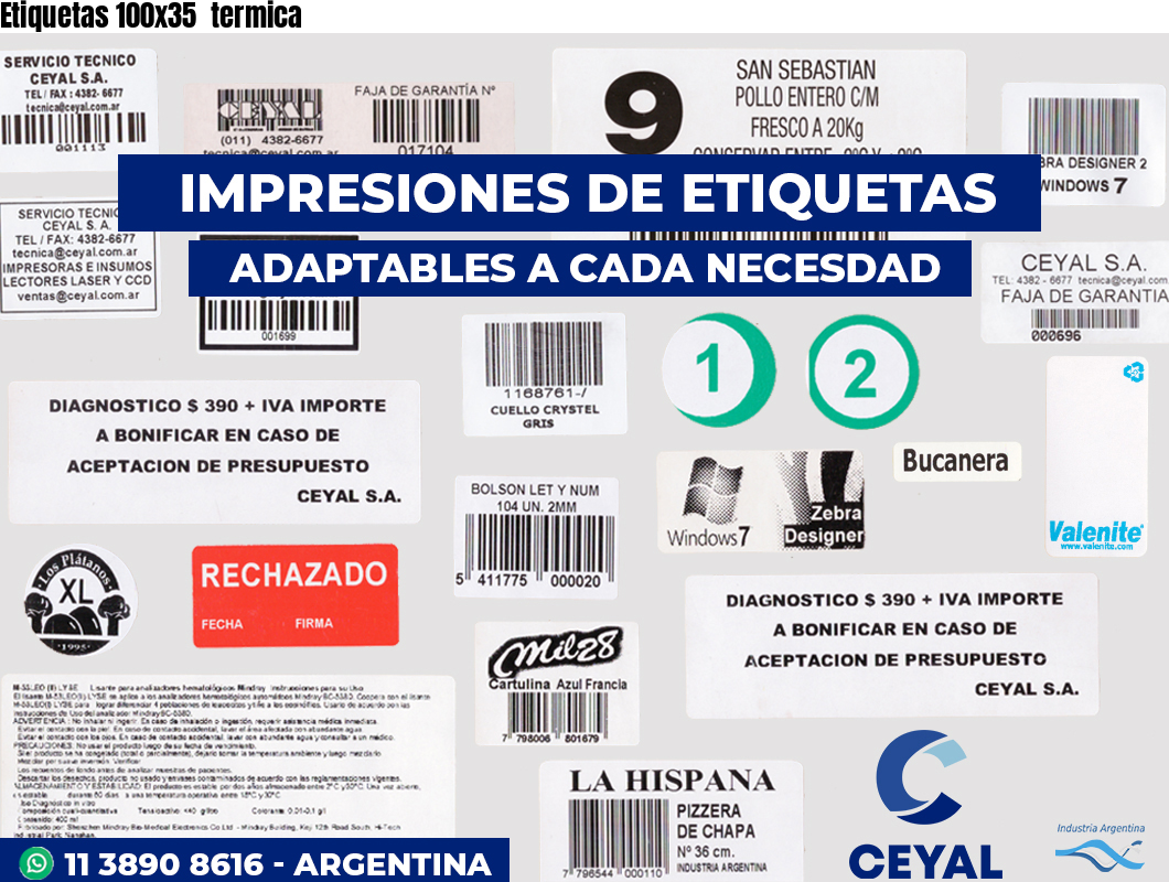 Etiquetas 100x35  termica
