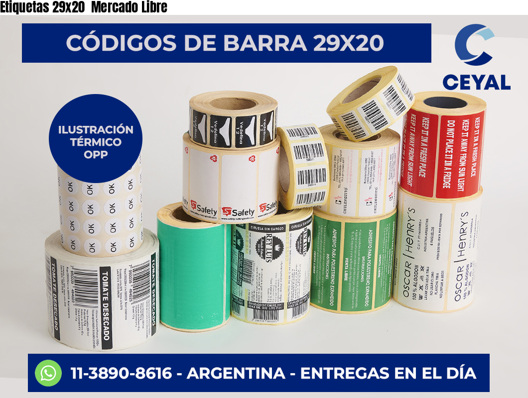 Etiquetas 29×20  Mercado Libre