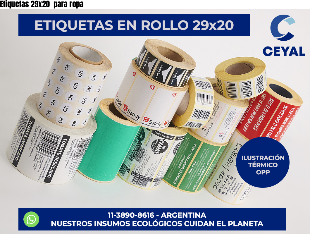 Etiquetas 29×20  para ropa