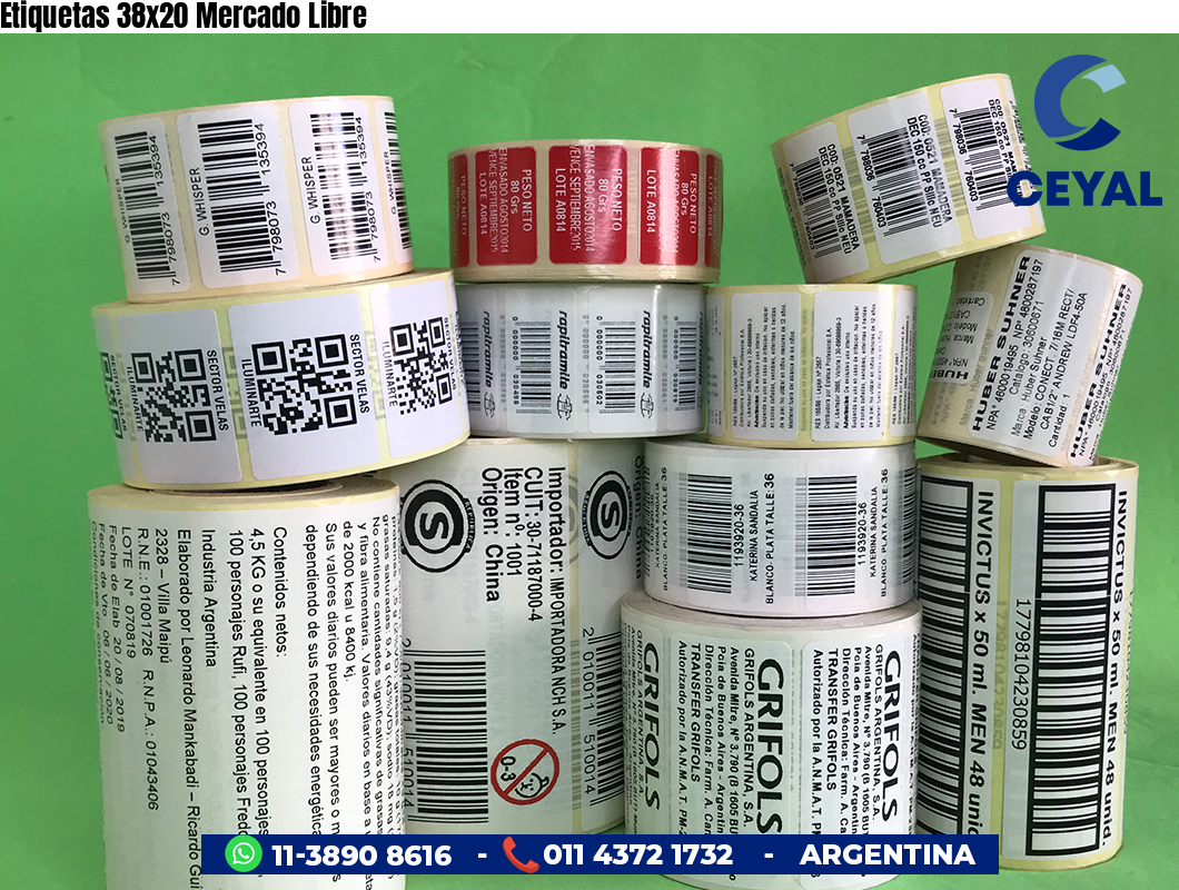 Etiquetas 38x20 Mercado Libre