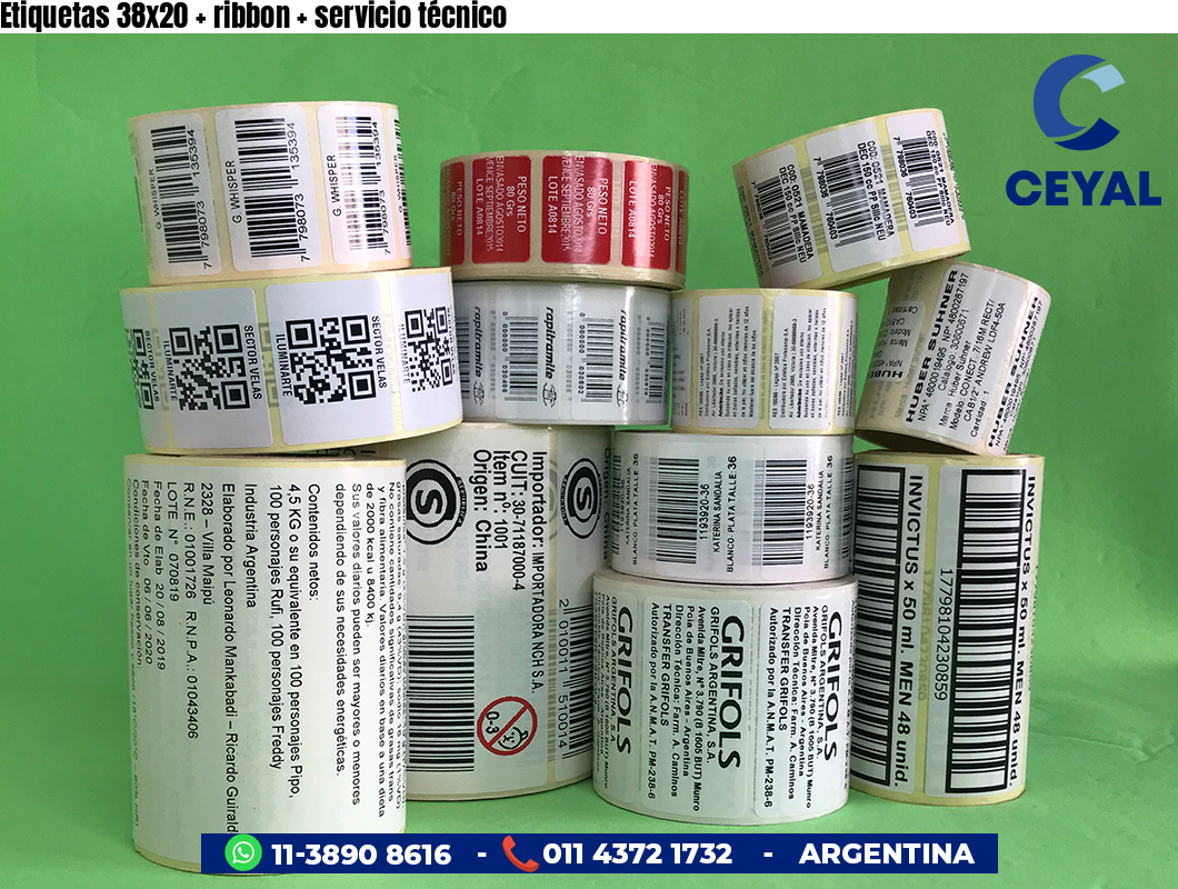 Etiquetas 38x20   ribbon   servicio técnico