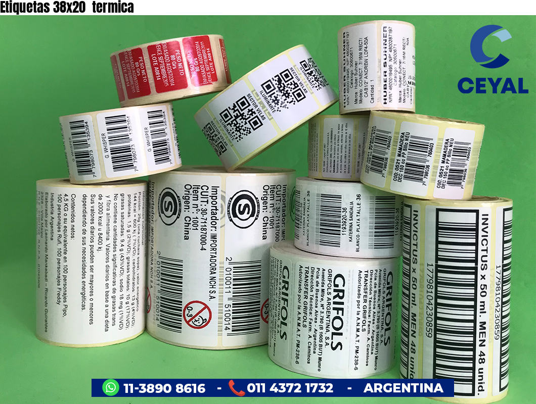 Etiquetas 38x20  termica