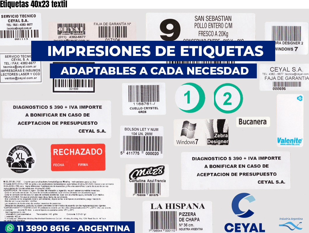 Etiquetas 40x23 textil