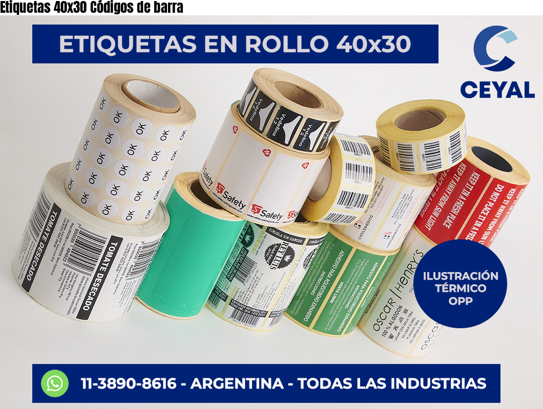 Etiquetas 40×30 Códigos de barra
