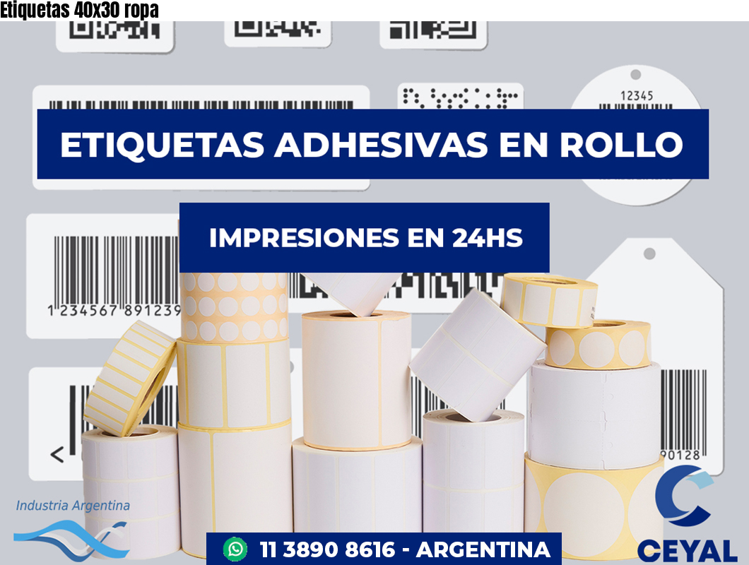 Etiquetas 40x30 ropa