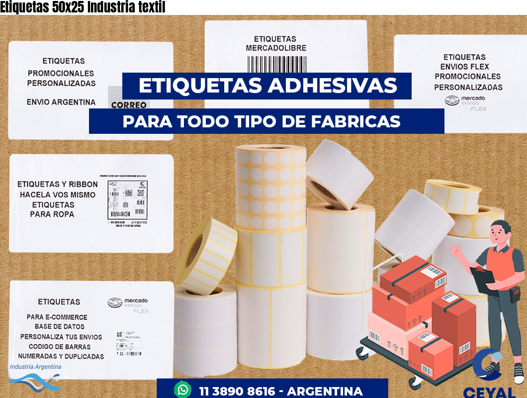 Etiquetas 50x25 Industria textil