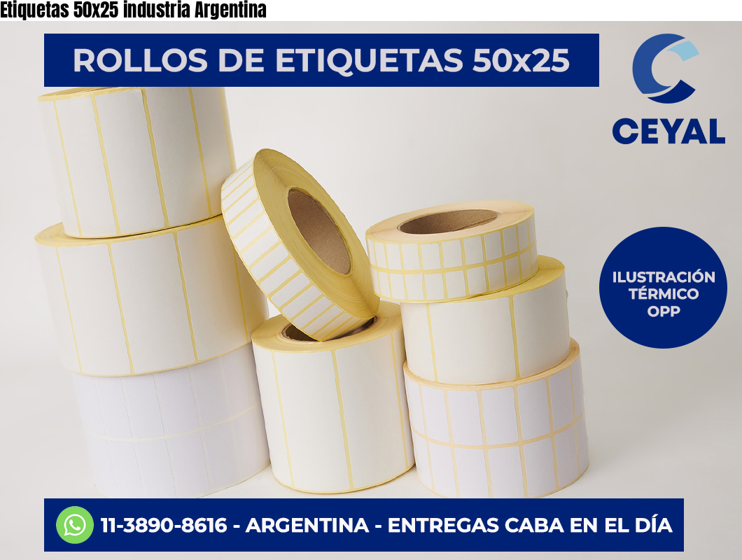 Etiquetas 50×25 industria Argentina