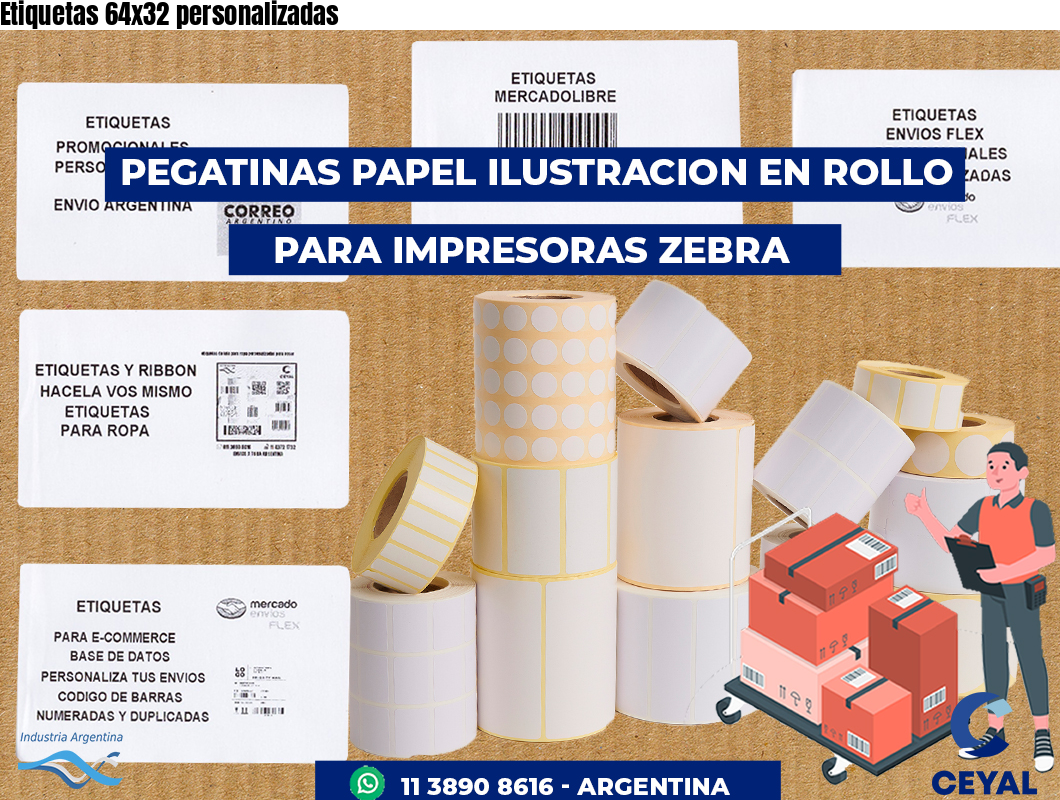 Etiquetas 64x32 personalizadas