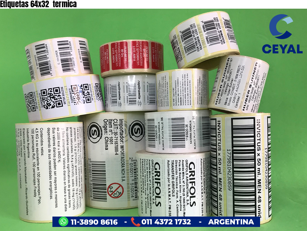 Etiquetas 64x32 termica