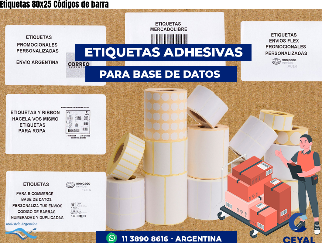 Etiquetas 80x25 Códigos de barra