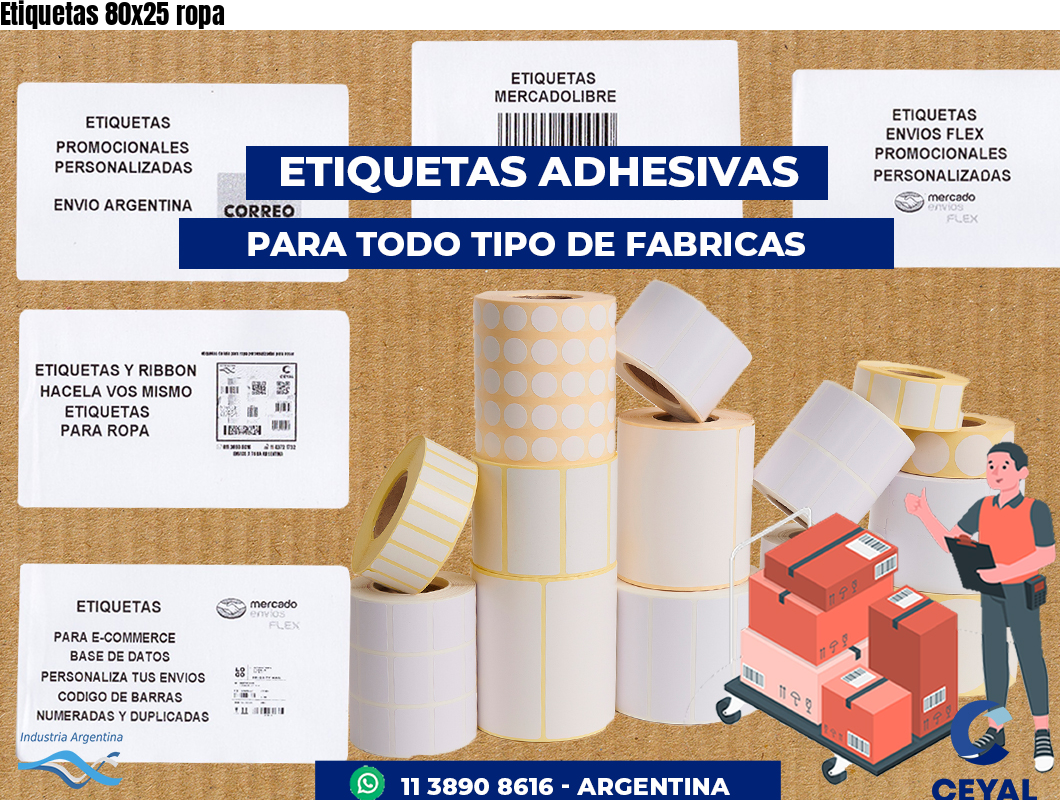 Etiquetas 80x25 ropa