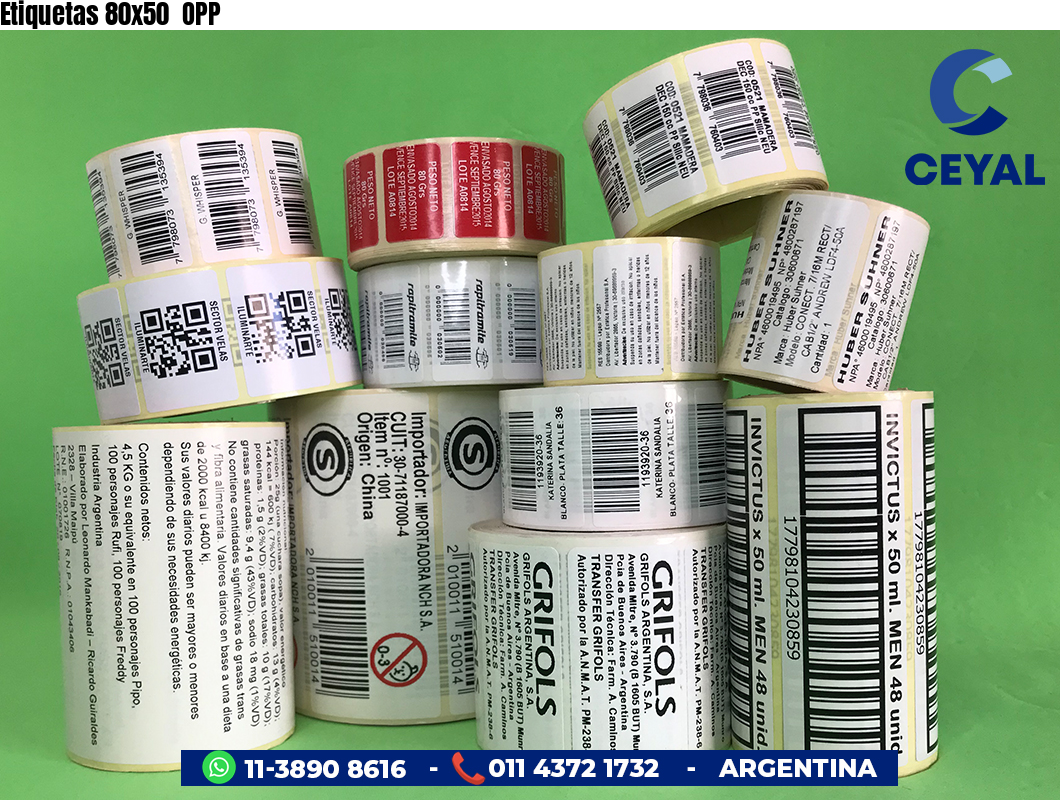 Etiquetas 80x50  OPP