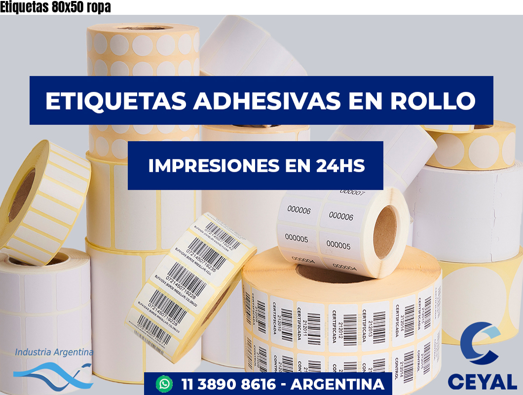 Etiquetas 80x50 ropa