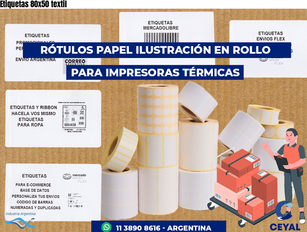 Etiquetas 80x50 textil