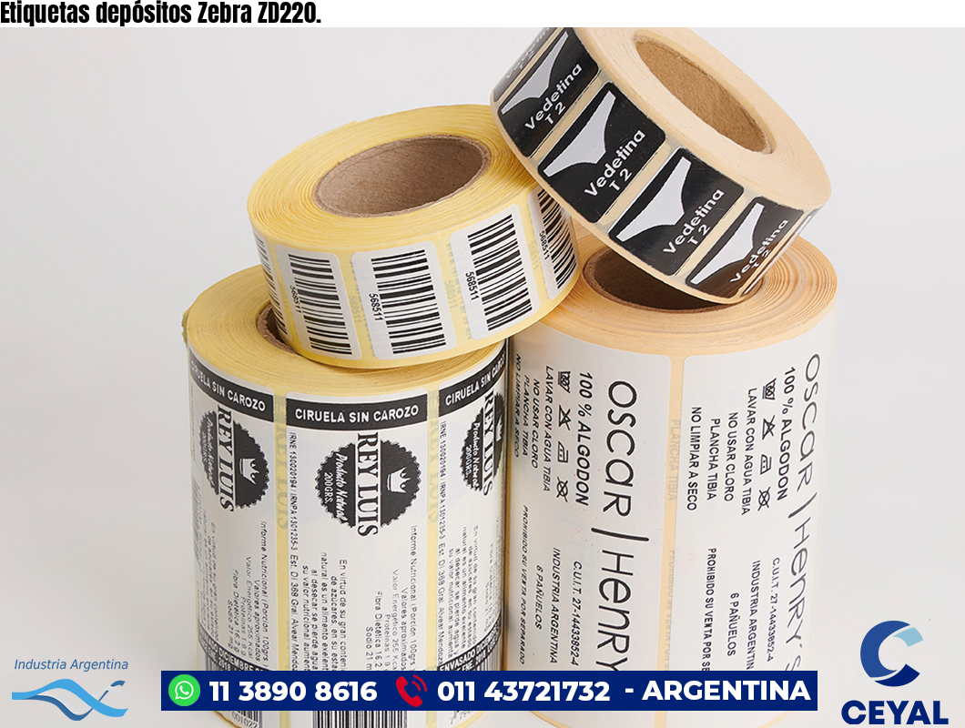 Etiquetas depósitos Zebra ZD220.