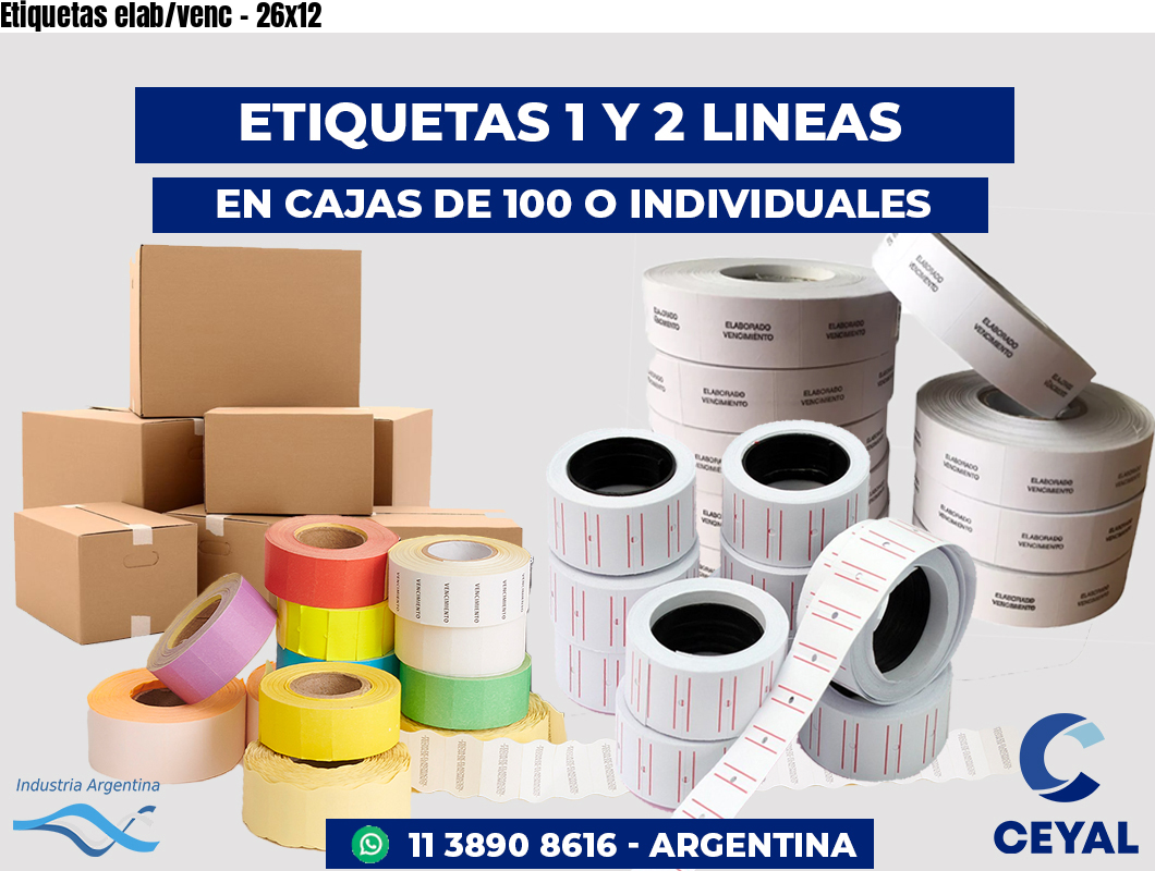 Etiquetas elab/venc - 26x12