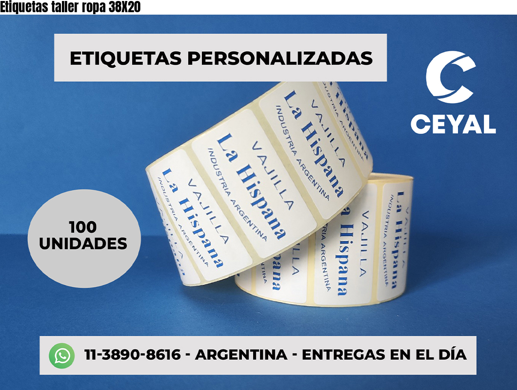 Etiquetas taller ropa 38X20