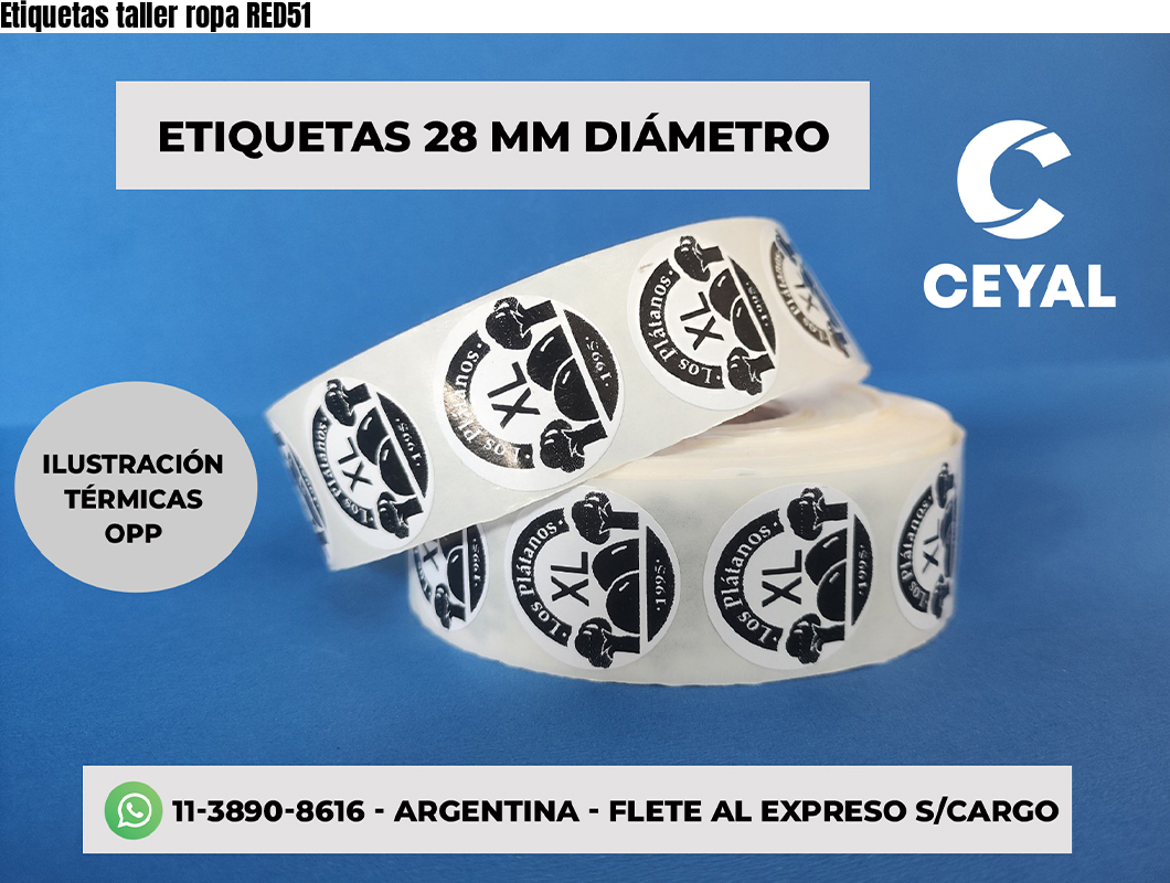 Etiquetas taller ropa RED51