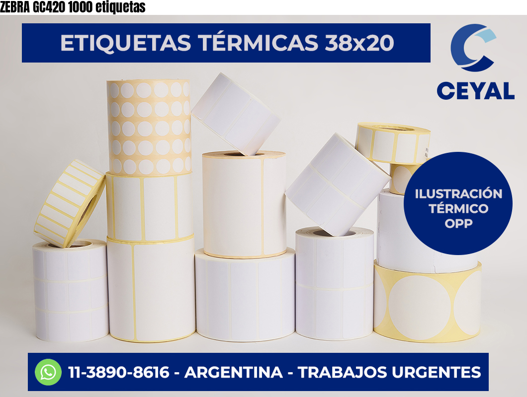 ZEBRA GC420 1000 etiquetas