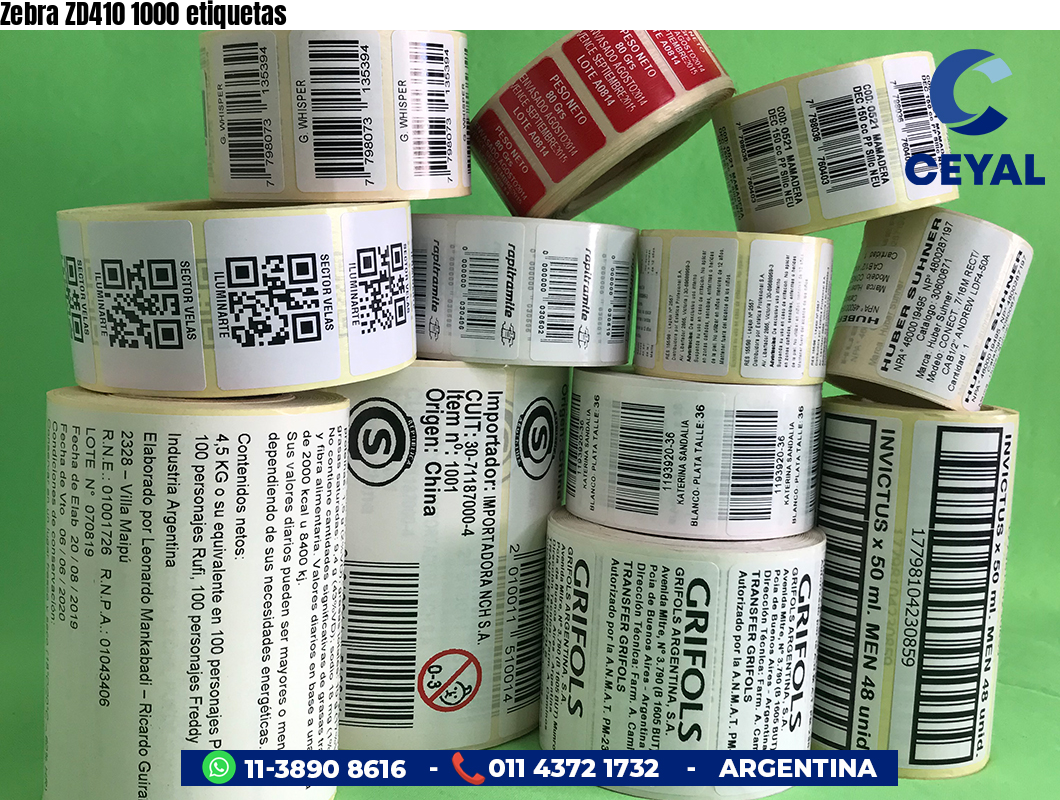 Zebra ZD410 1000 etiquetas