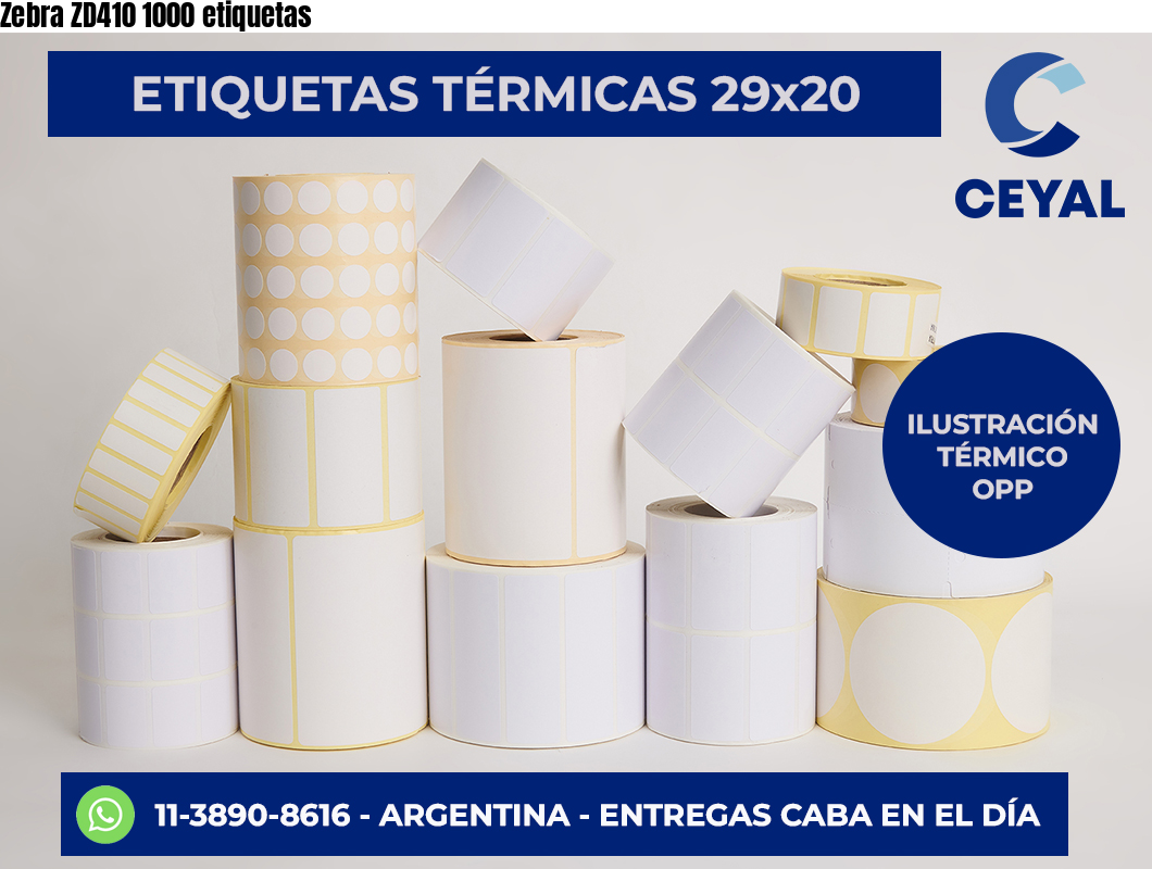 Zebra ZD410 1000 etiquetas