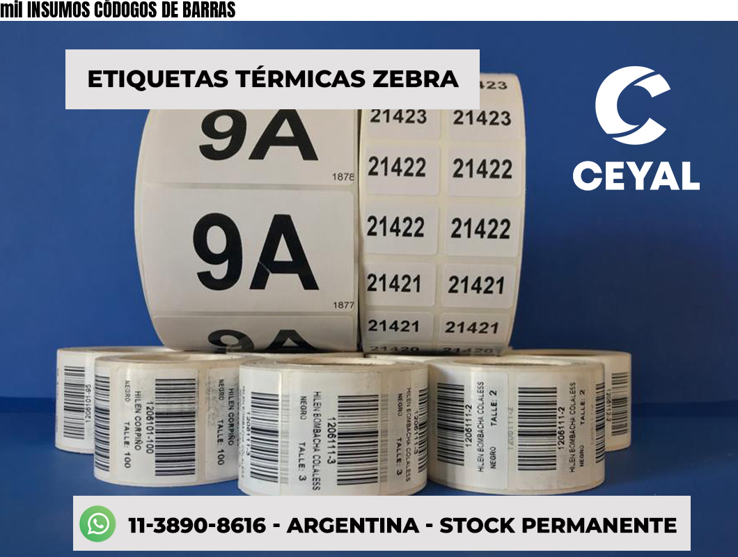 mil INSUMOS CÓDOGOS DE BARRAS